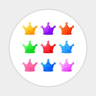 Colorful Watercolor Crowns Pack Magnet